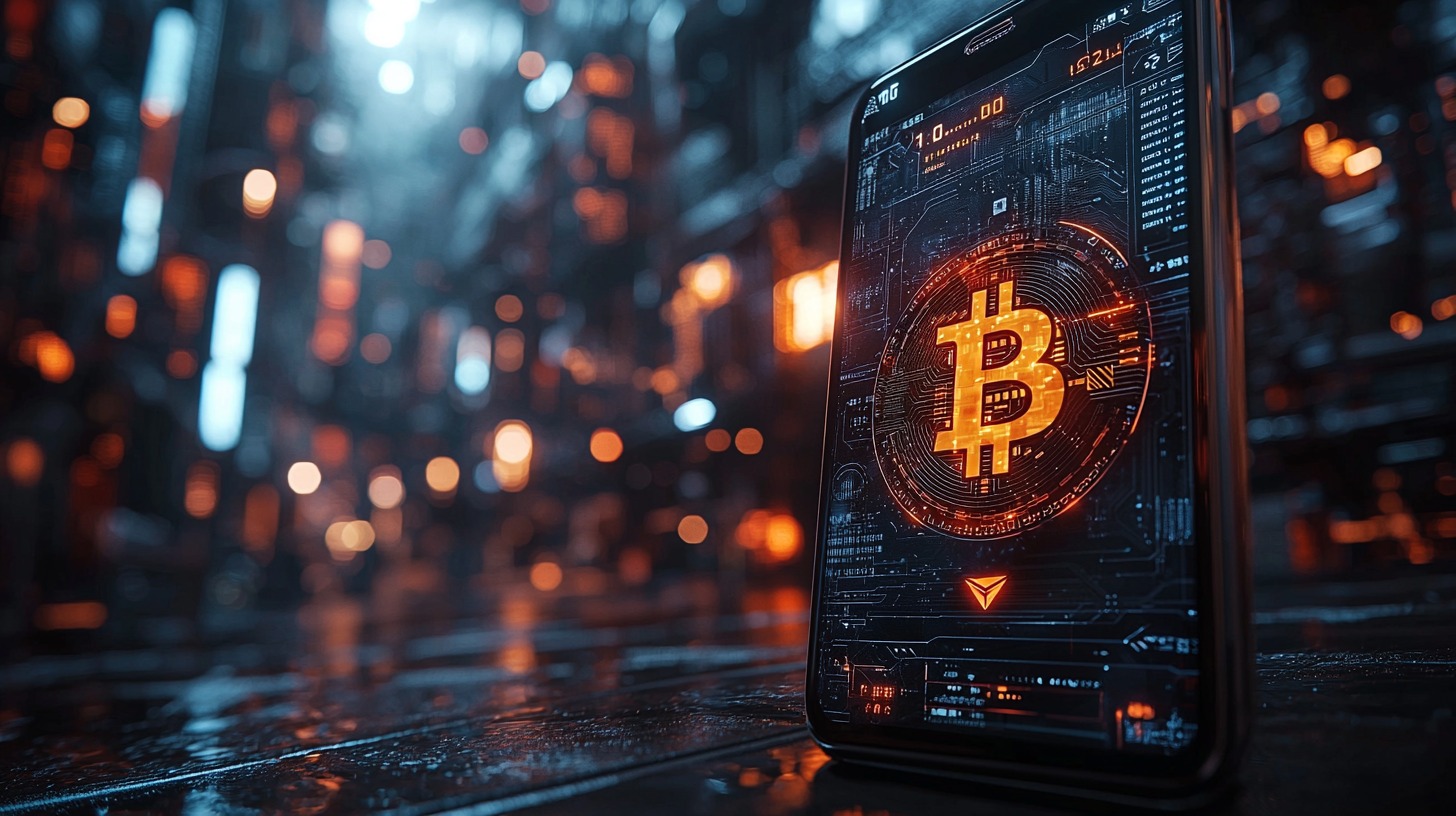 Smartphone displaying a blockchain wallet app